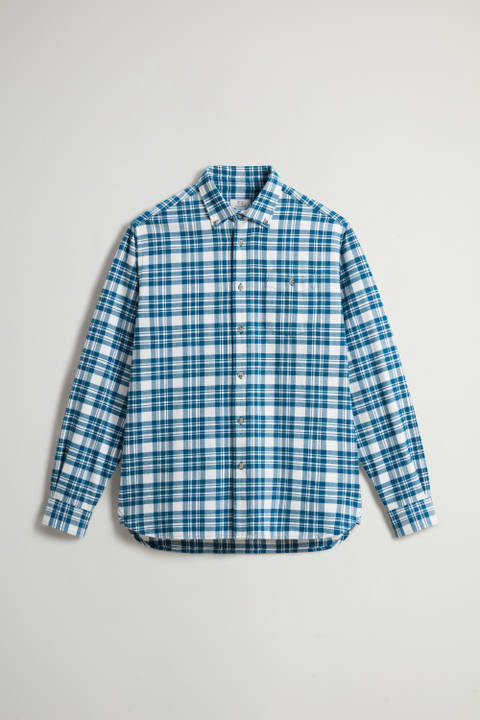 Traditional Flannel Check Shirt Blue photo 2 | Woolrich