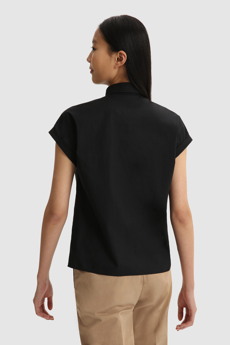 Popeline blouse Henley