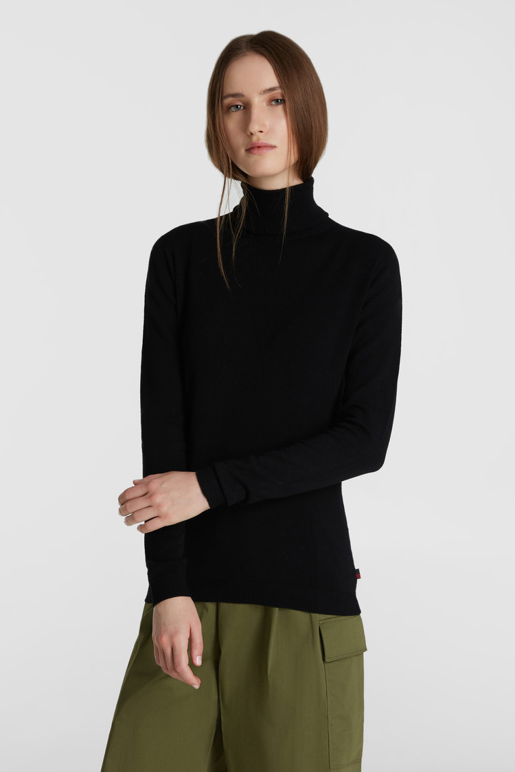 Rollkragenpullover aus Wollstretch