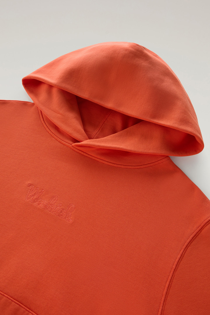 Sweat-shirt en pur coton à capuche et logo brodé Orange photo 6 | Woolrich