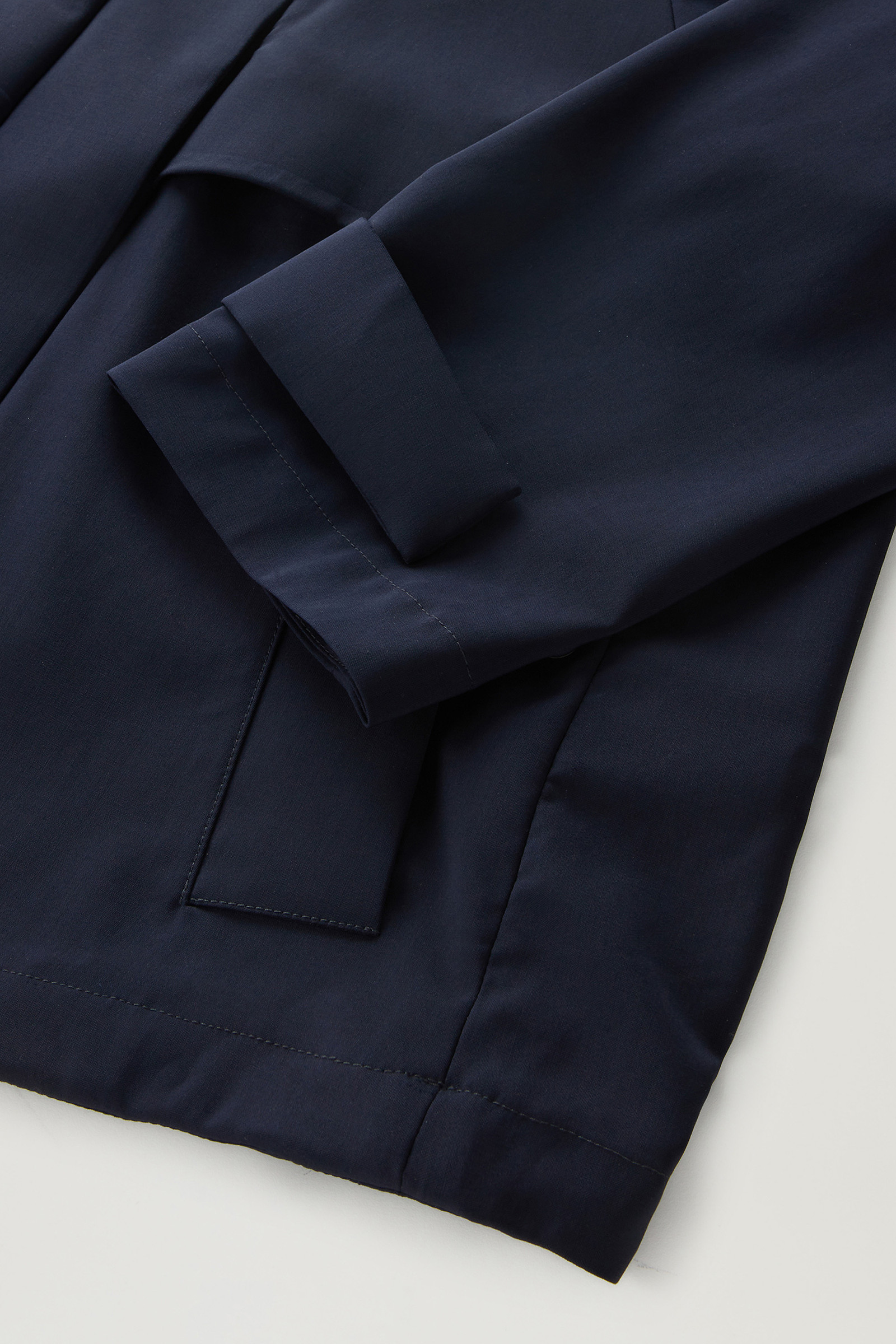 Parka corto in pura lana vergine Vitale Barberis Canonico con cappuccio blu photo 8 | Woolrich
