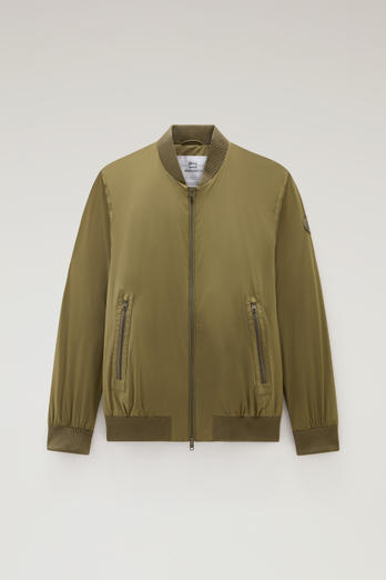Stretch Matt Finish Nylon Bomber Jacket Green | Woolrich
