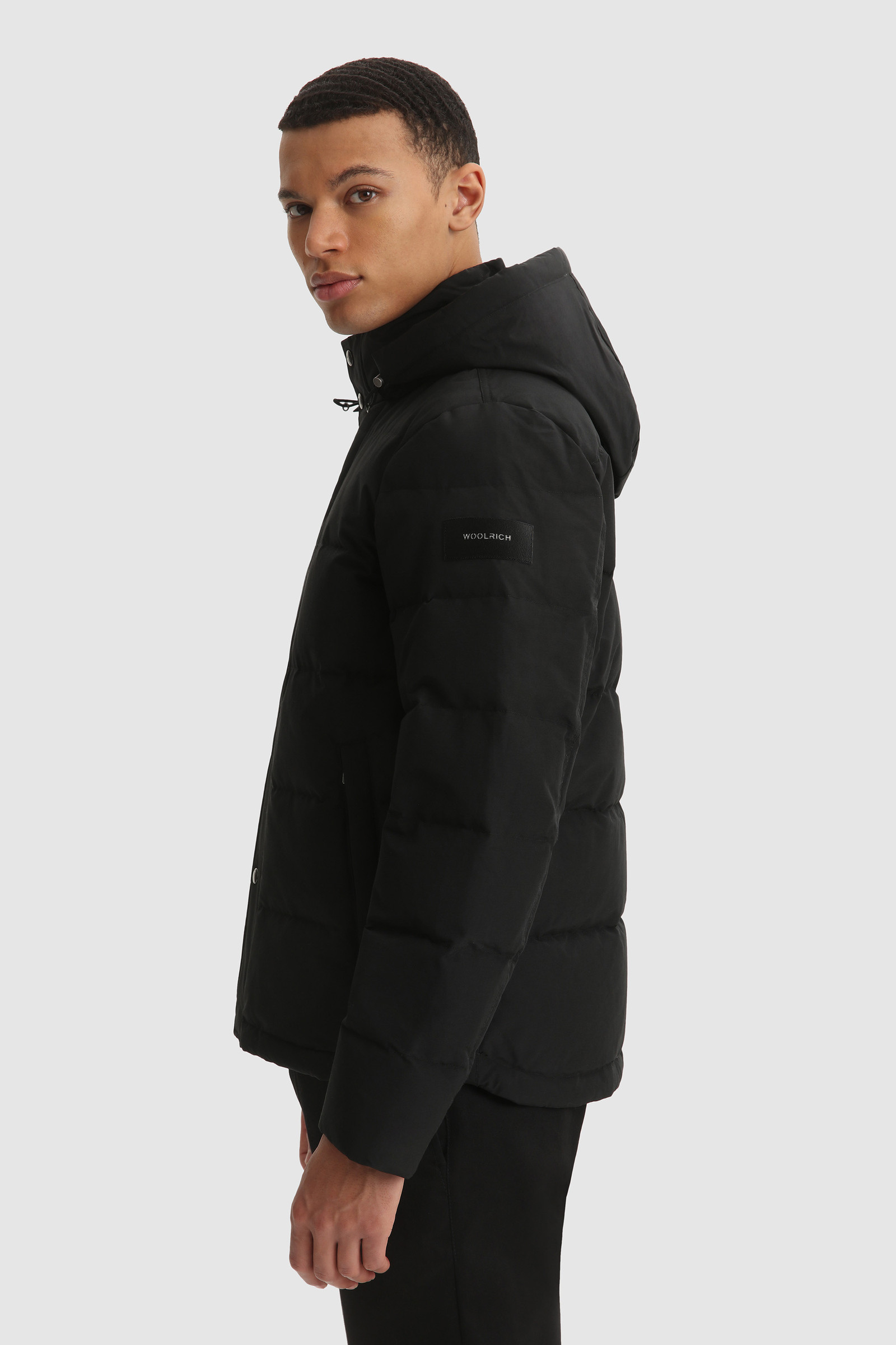 Sierra Green Jacket in Organic Cotton and Recycled Nylon - Men - Black