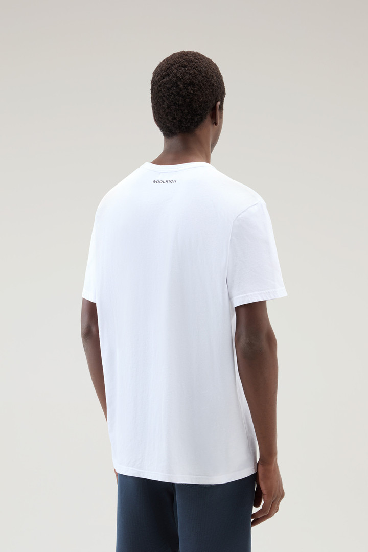 T-shirt en pur coton avec impression nautique Blanc photo 3 | Woolrich