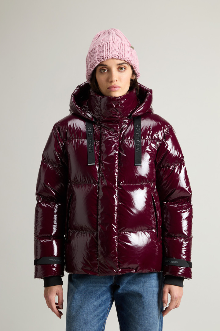 Parka courte matelassée en nylon brillant Violet photo 1 | Woolrich