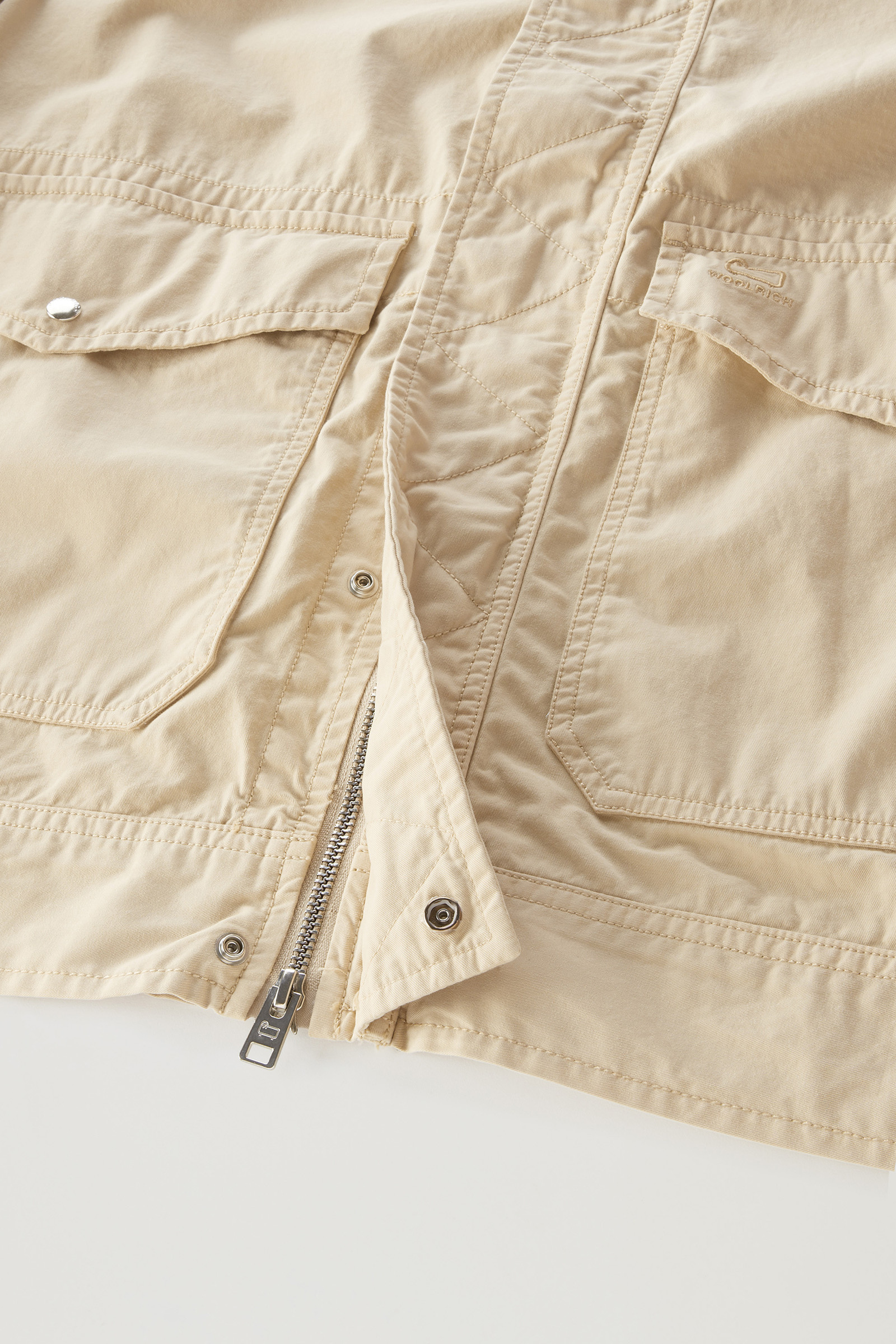 Garment-Dyed Crew Bomber Jacket in Pure Cotton Beige photo 9 | Woolrich
