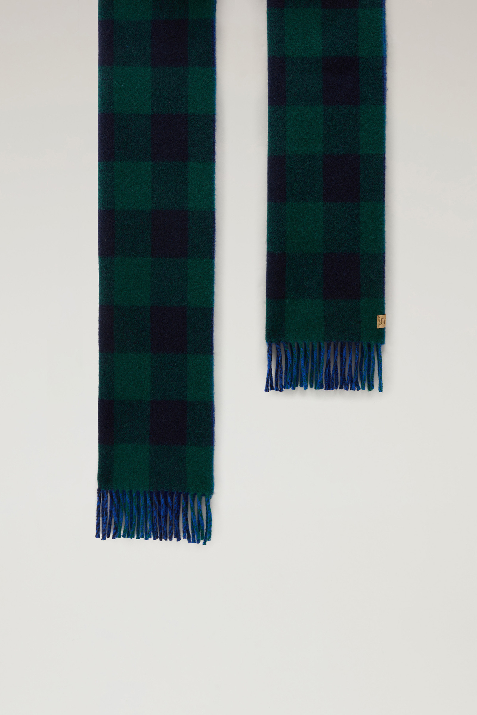 Écharpe double face en pure laine vierge vert photo 2 | Woolrich