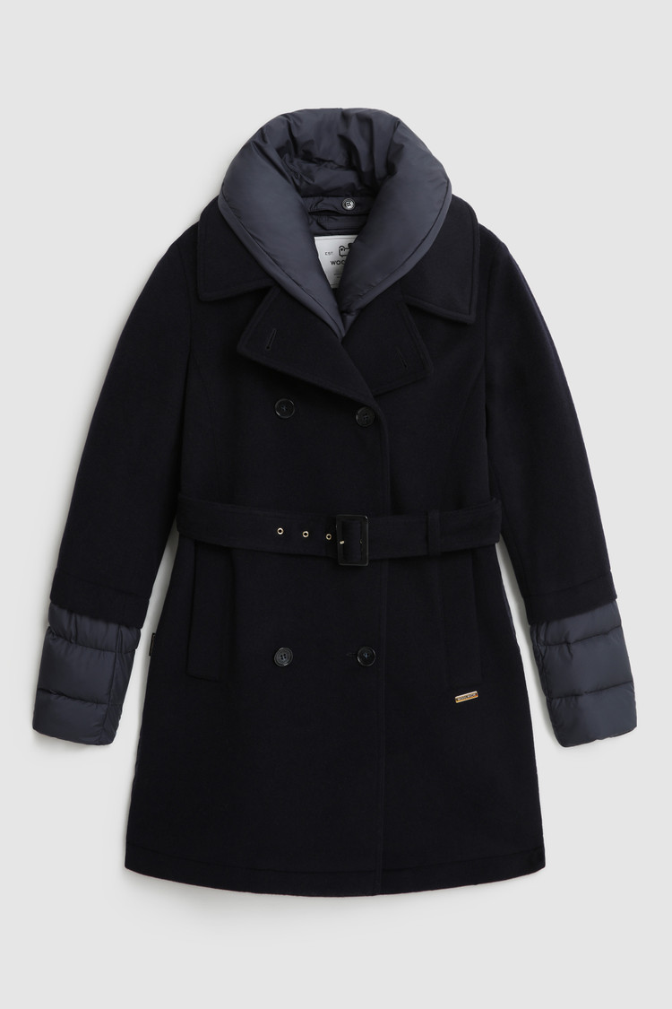 Trench-coat Kuna en laine mélangée italienne avec ceinture