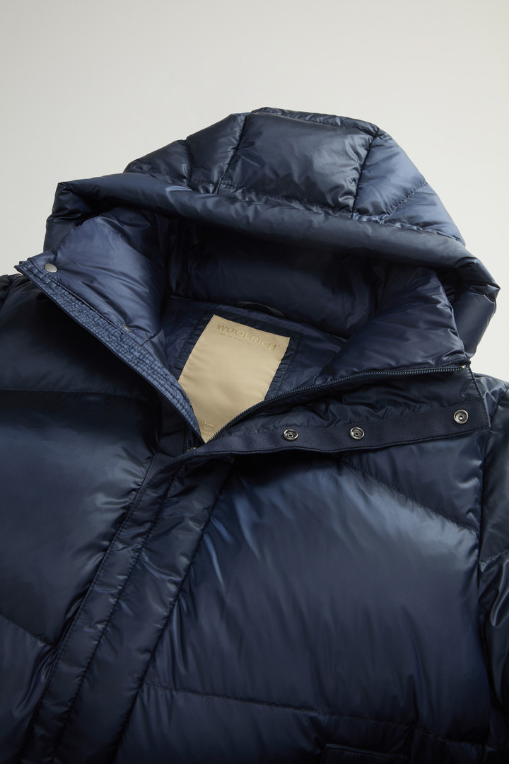 Recycled Pertex Quantum Nylon Down Jacket with Hood Blue photo 6 | Woolrich