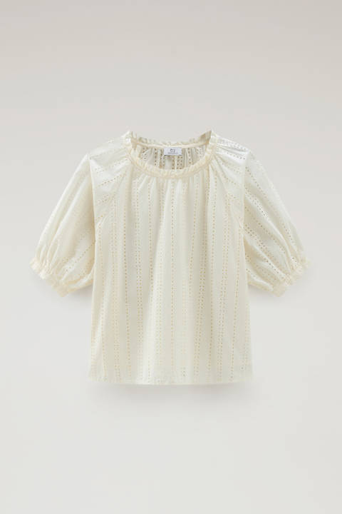Embroidered Blouse in Pure Cotton White photo 2 | Woolrich