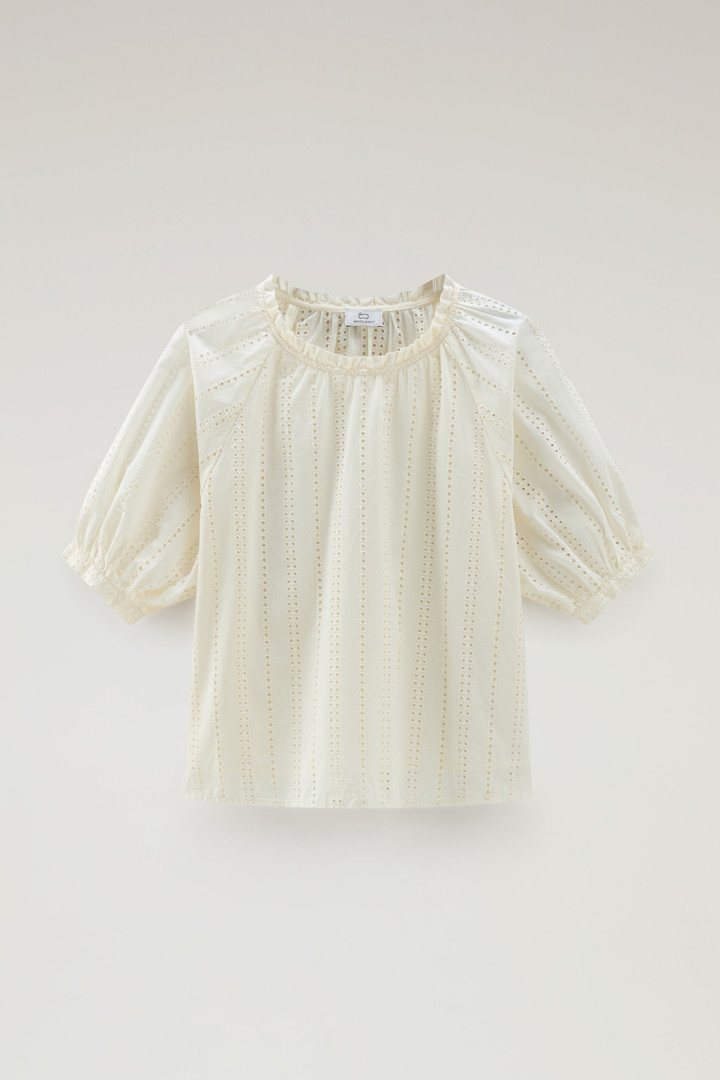 Bluse aus reiner bestickter Baumwolle Weiß photo 5 | Woolrich