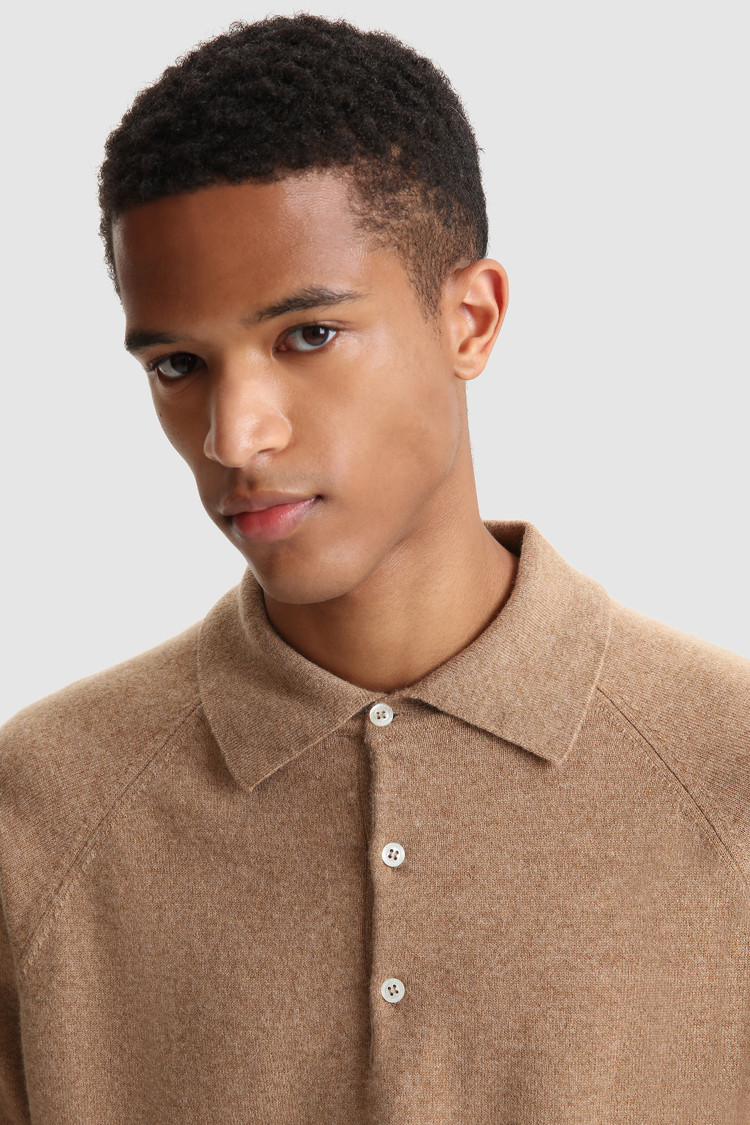 Luxe polo van kasjmieren garen