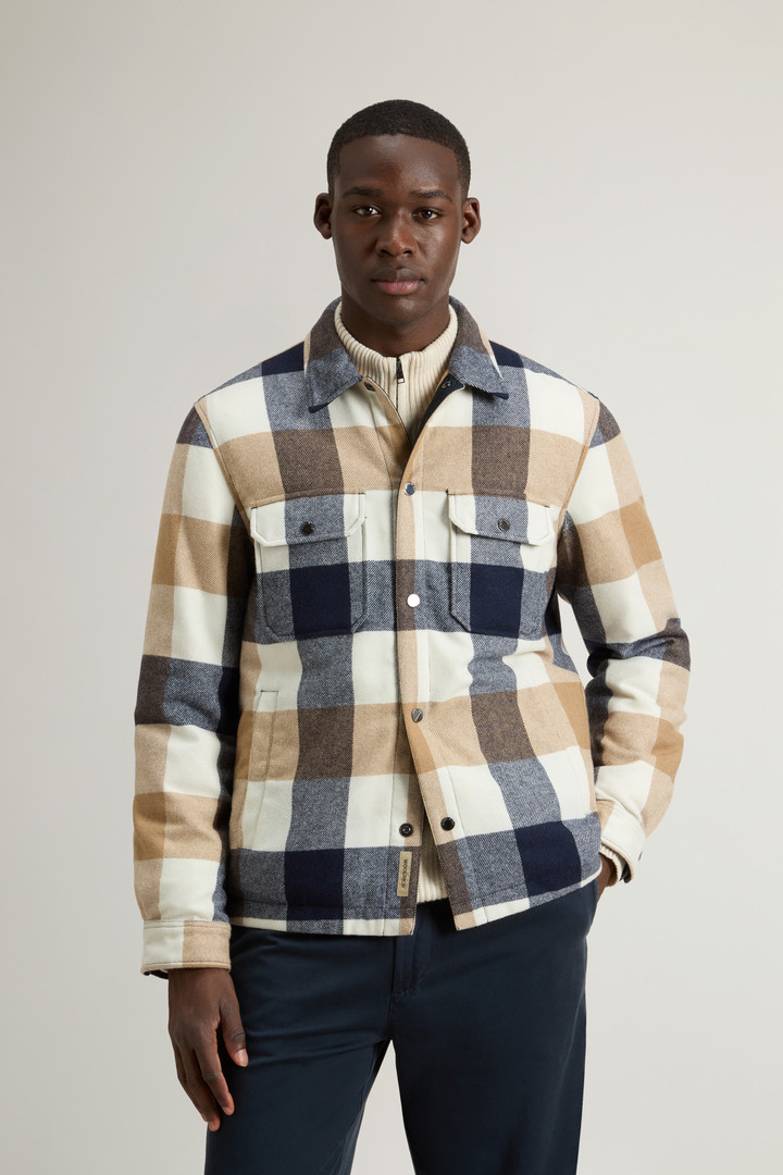 Alaskan Check Overshirt in Recycled Italian Wool Blend White photo 1 | Woolrich