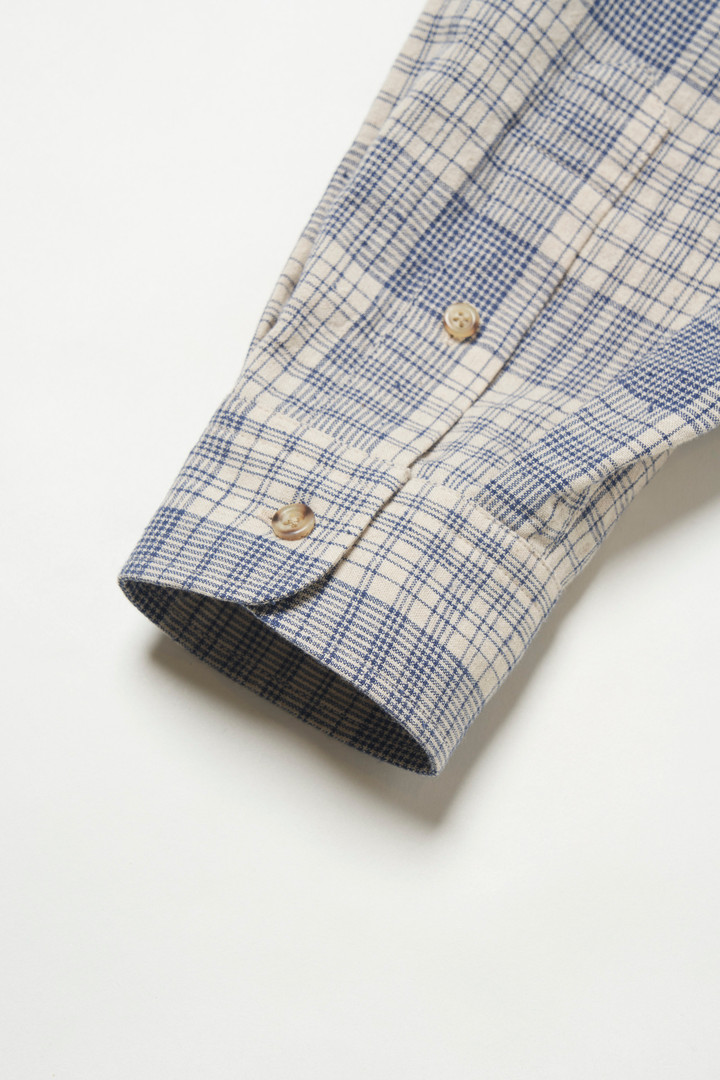 LINEN CAMP COLLAR SHIRT Blue photo 6 | Woolrich