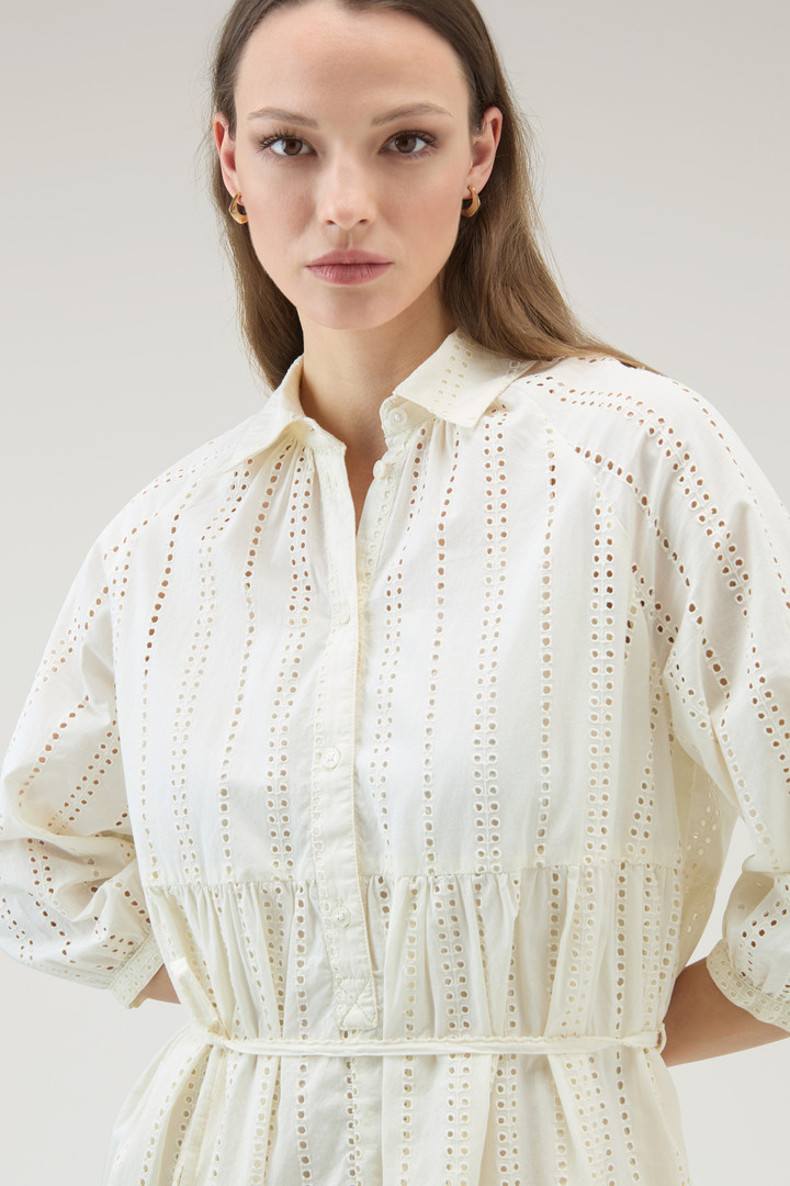 Robe courte en pur coton brodé Blanc photo 4 | Woolrich