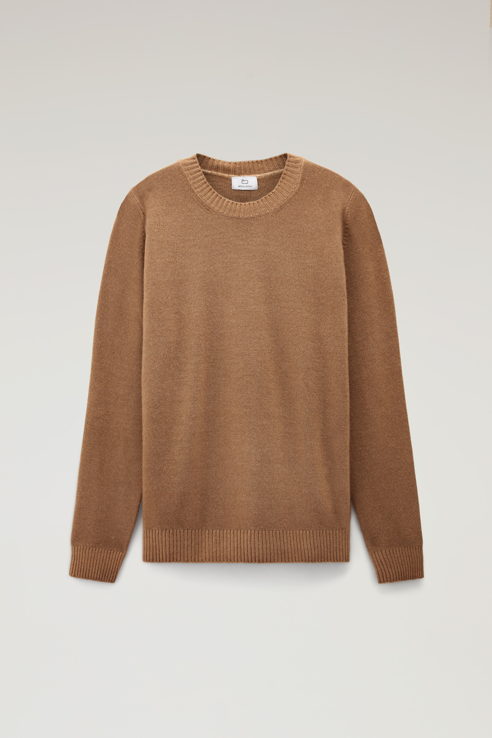 Men's Garment-dyed Crewneck Virgin Wool Sweater Brown | Woolrich USA