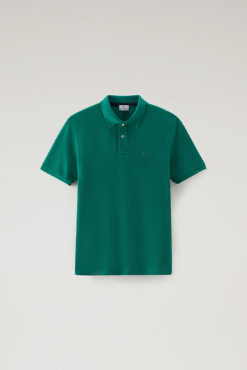 Polo Shirt in Pure Cotton Piquet Green | Woolrich