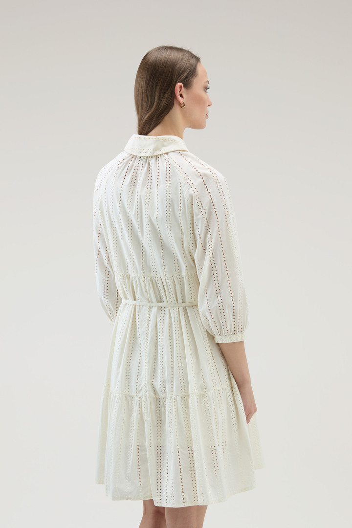 Robe courte en pur coton brodé Blanc photo 3 | Woolrich