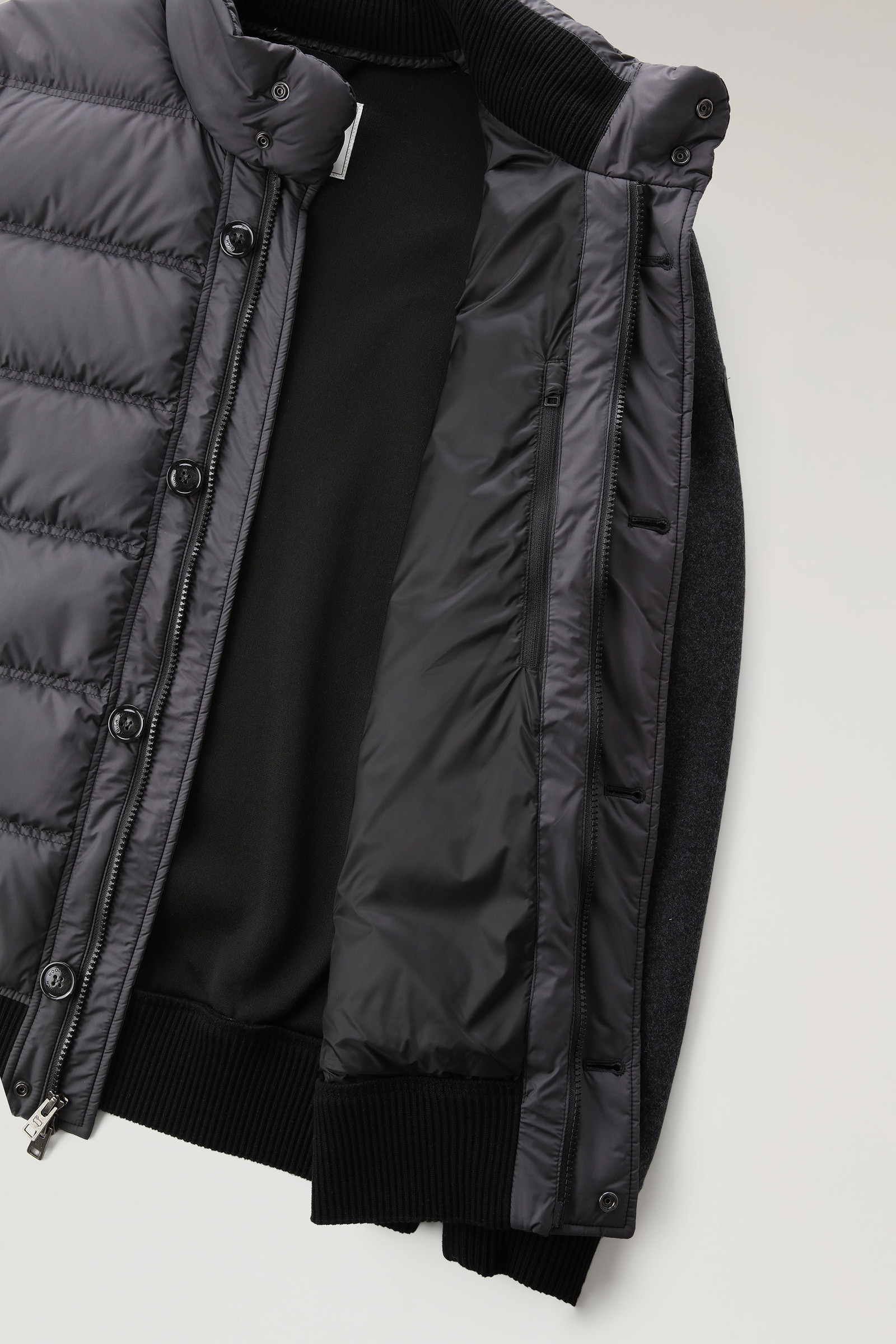 Hybrid Jacket in Wool Blend with Quilted Front Grey photo 9 | Woolrich