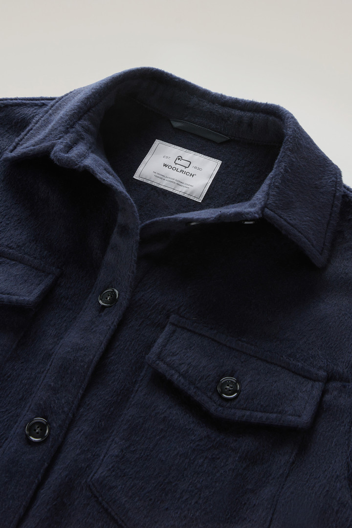 Overshirt in Wool Blend Blue photo 2 | Woolrich