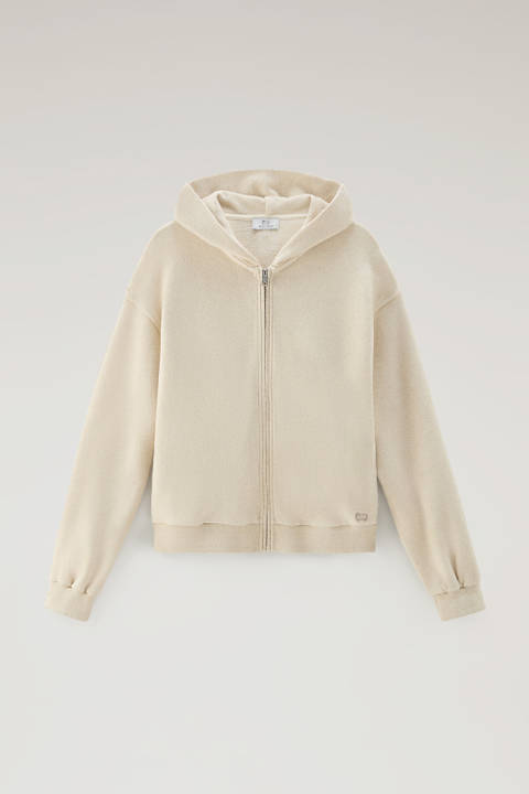 Full-Zip Hoodie in a Cotton Linen Blend Beige photo 2 | Woolrich