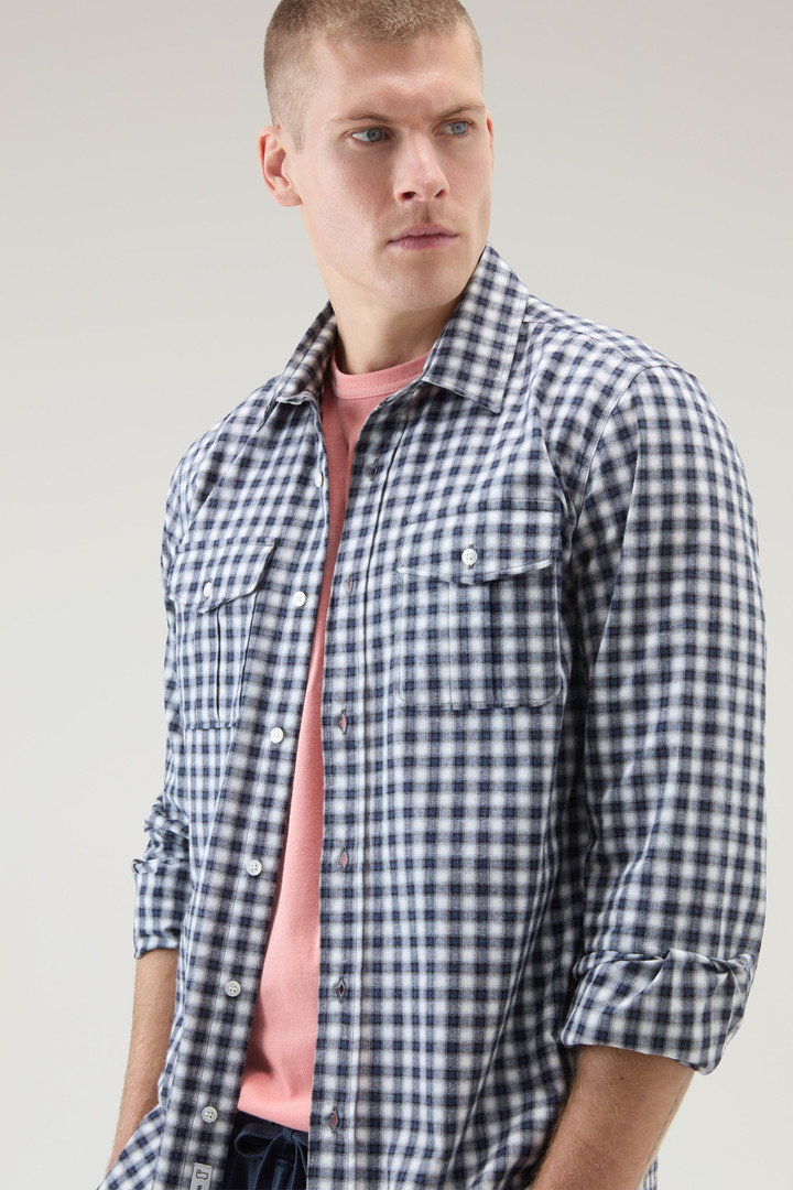 Pure Cotton Checked Shirt Blue photo 4 | Woolrich