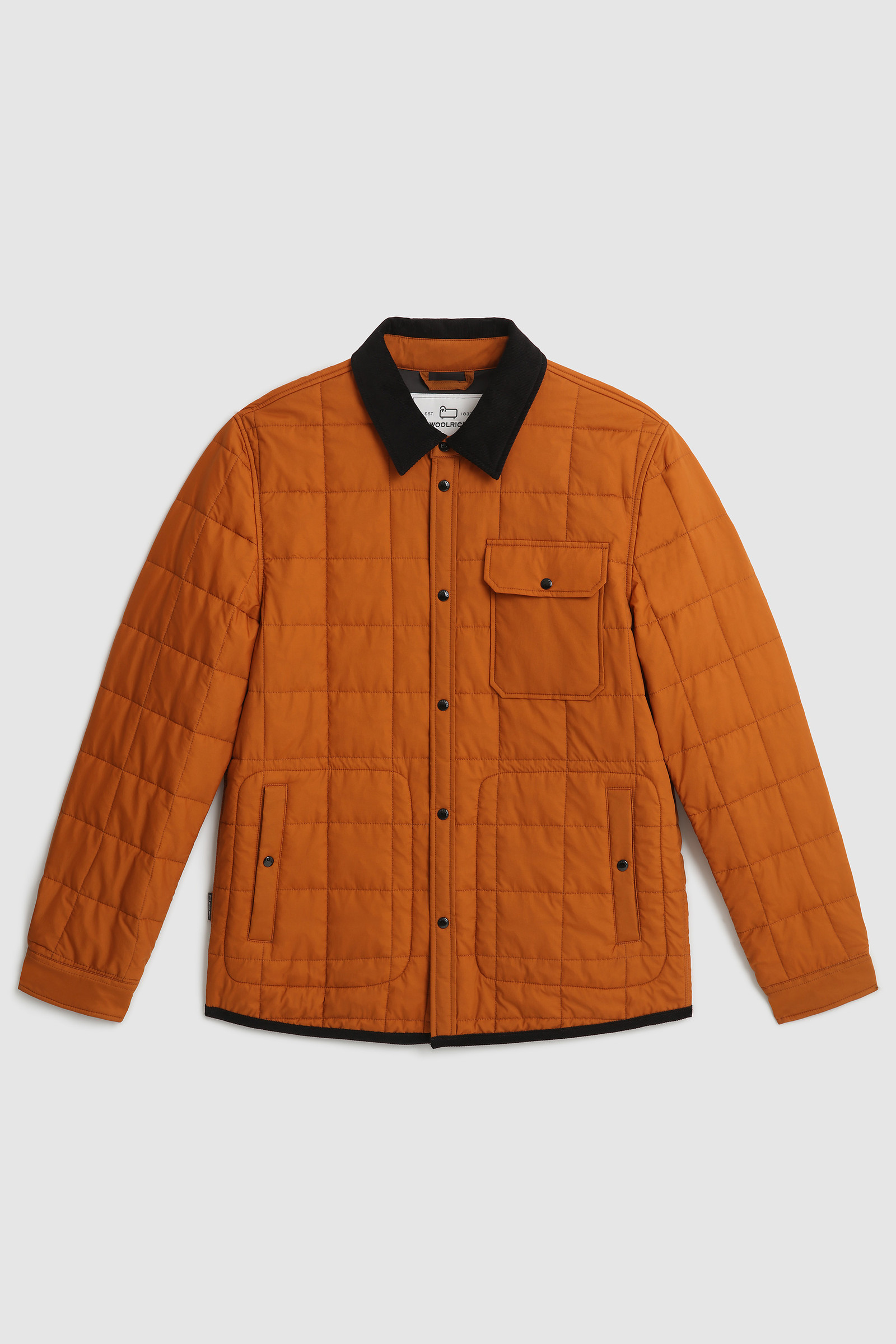 Hunt Padded Overshirt in Stretch Fabric - Men - Orange