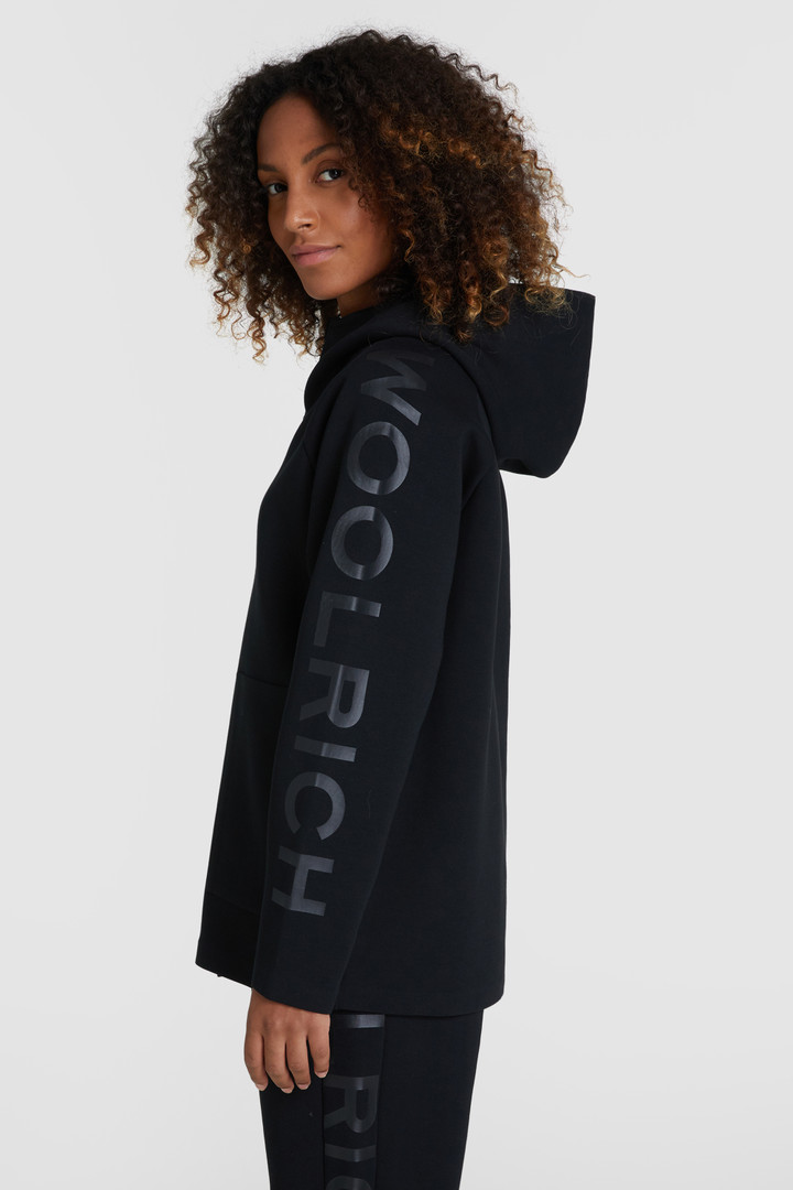Bonded hoody met capuchon en ritssluiting