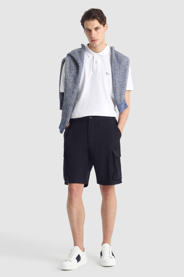 Short cargo en laine froide bleu photo 2 | Woolrich