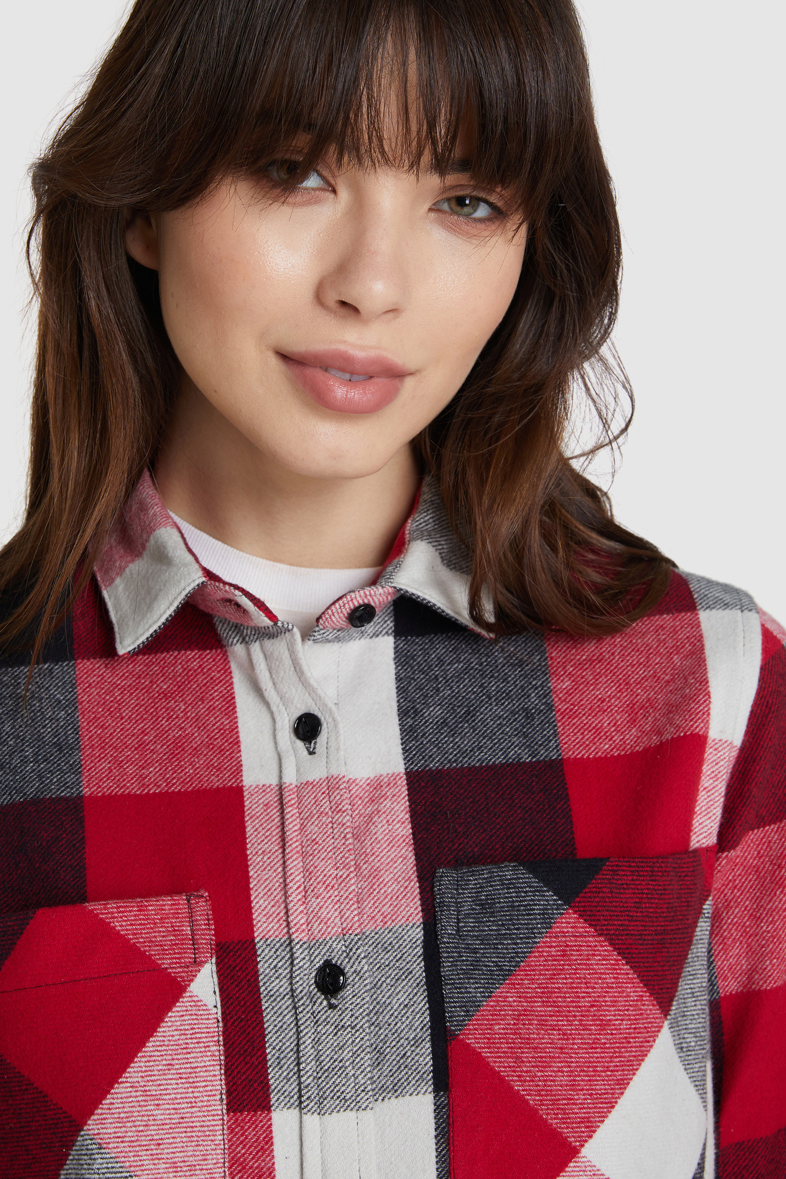 Boyfriend shirt with multicolor check pattern