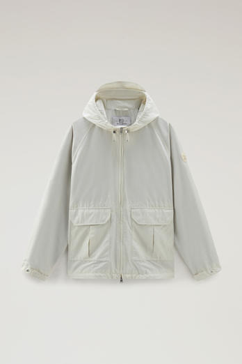 Cruiser Jacket in Ramar Cloth with Hood White | Woolrich