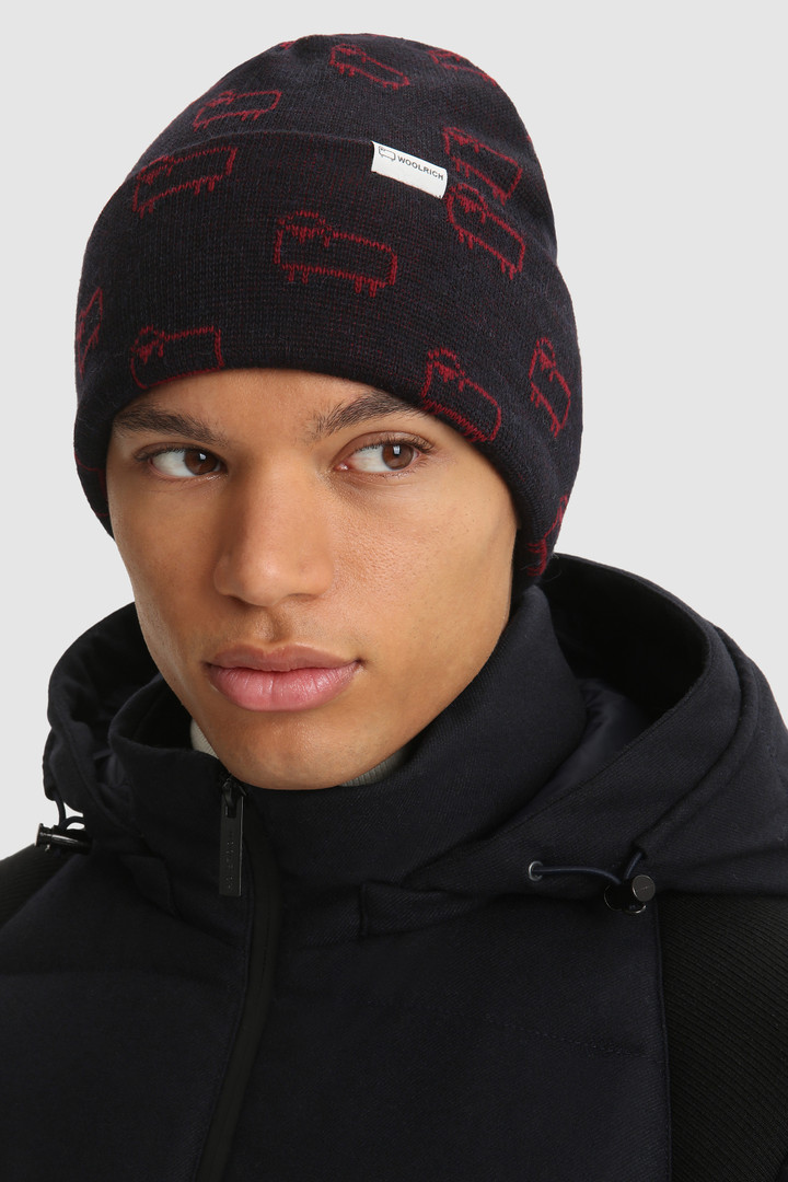 Berretto in misto lana con logo Jacquard Sheep