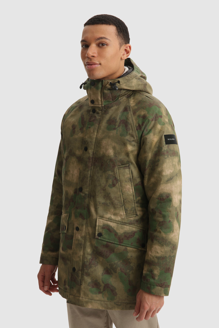 Men's Polar Parka in waxed cotton camo Green | Woolrich