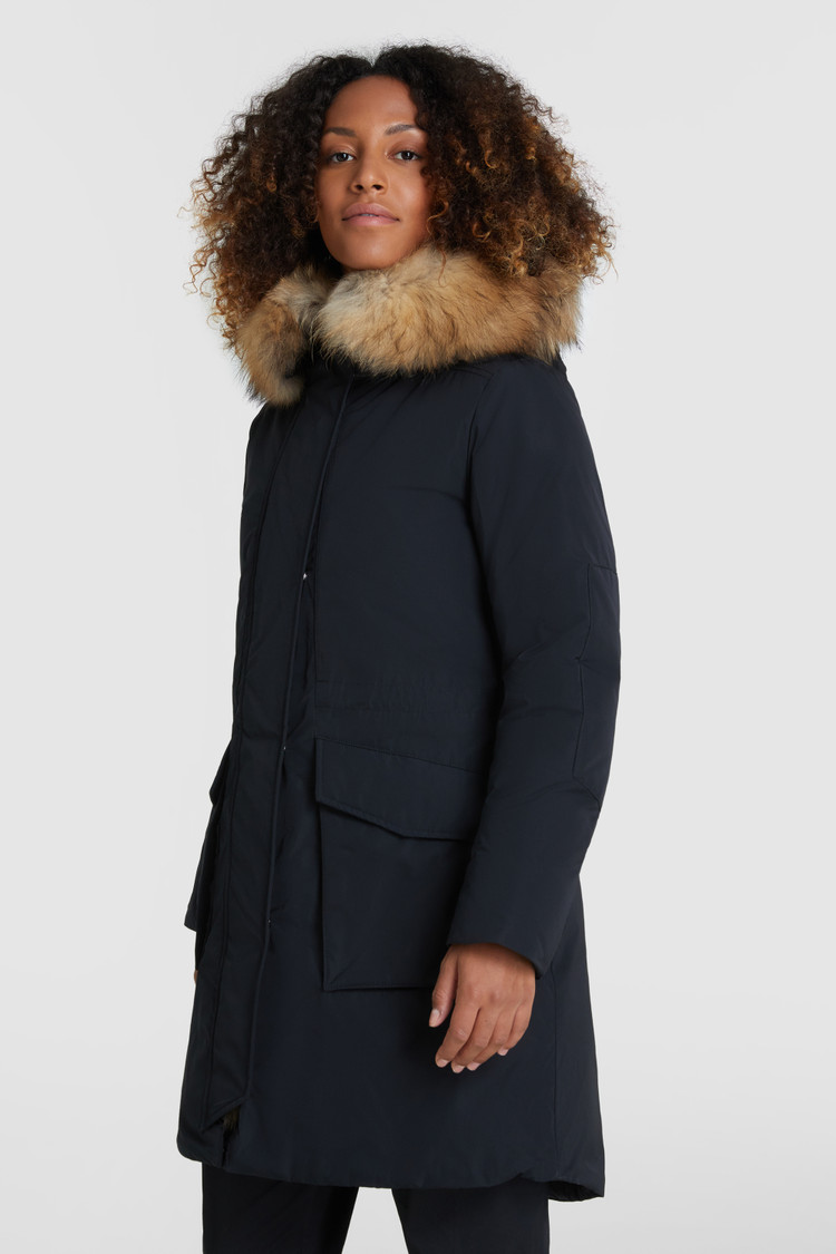 Parka Military con piel de mapache