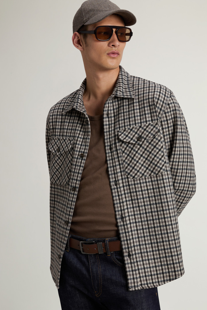Wool Blend Oxbow Flannel Overshirt - Made in USA Multicolor photo 4 | Woolrich