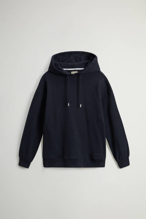 Pure Cotton Hoodie with Embroidered Logo Black photo 2 | Woolrich