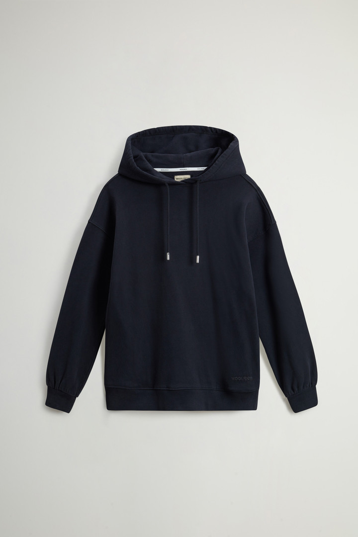 Pure Cotton Hoodie with Embroidered Logo Black photo 5 | Woolrich