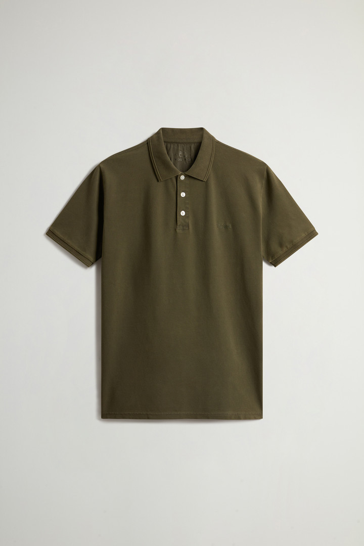 Achteraf geverfde Mackinack-poloshirt van katoenpiqué met stretch Groen photo 5 | Woolrich