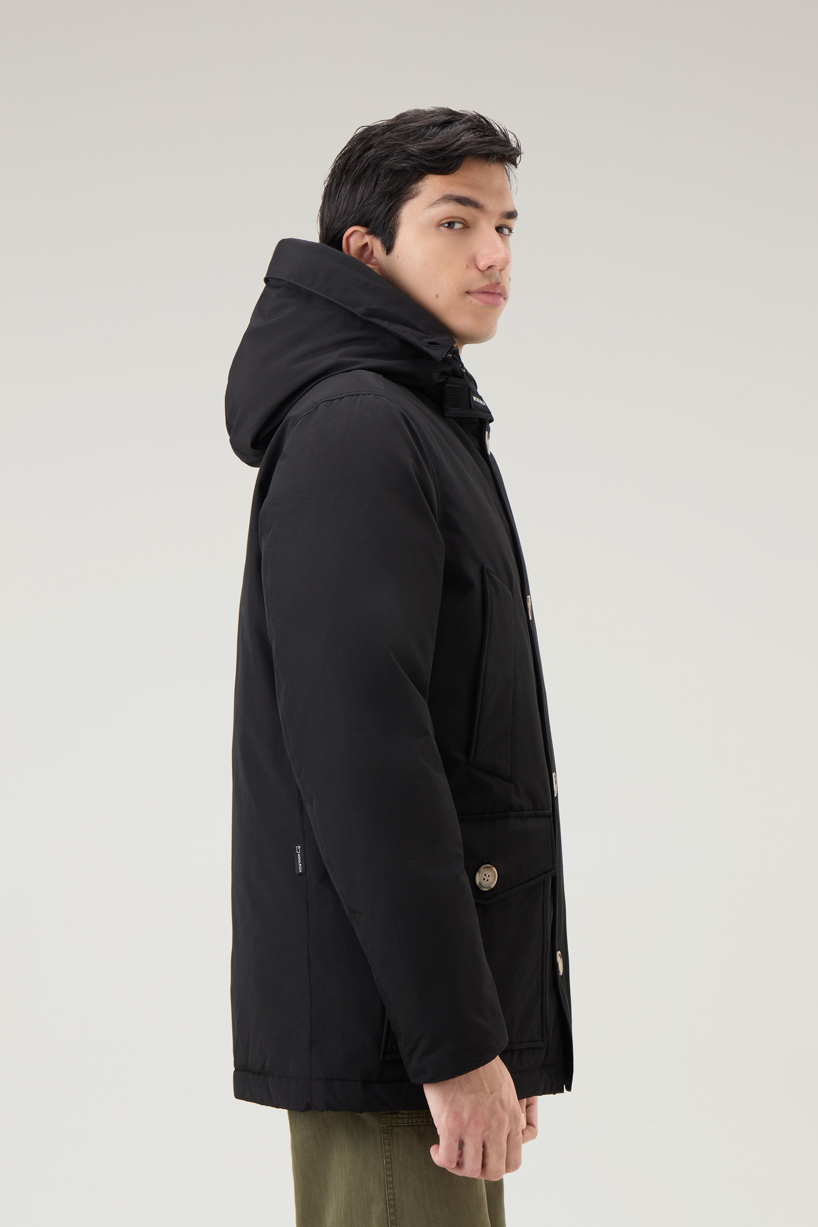 Men's Arctic Anorak in Ramar Cloth with Detachable Fur Black | Woolrich USA