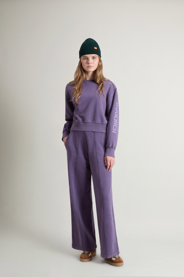 Teen Girls’ Garment-Dyed Crewneck Sweatshirt in Pure Cotton Purple photo 2 | Woolrich