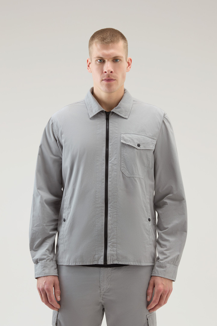 Garment-Dyed Overshirt in Pure Cotton Gray photo 1 | Woolrich