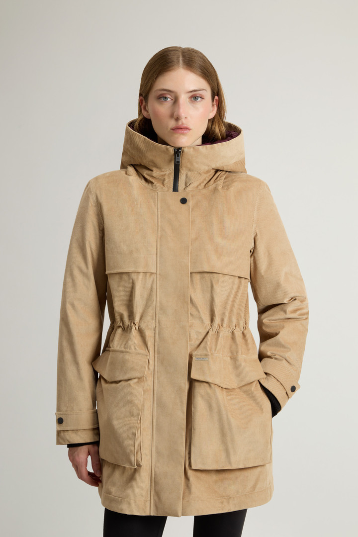 Parka 3-en-1 en velours côtelé à trois couches Beige photo 1 | Woolrich