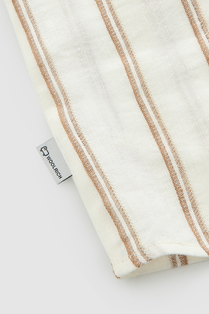 Striped Linen Blend Shirt White photo 8 | Woolrich