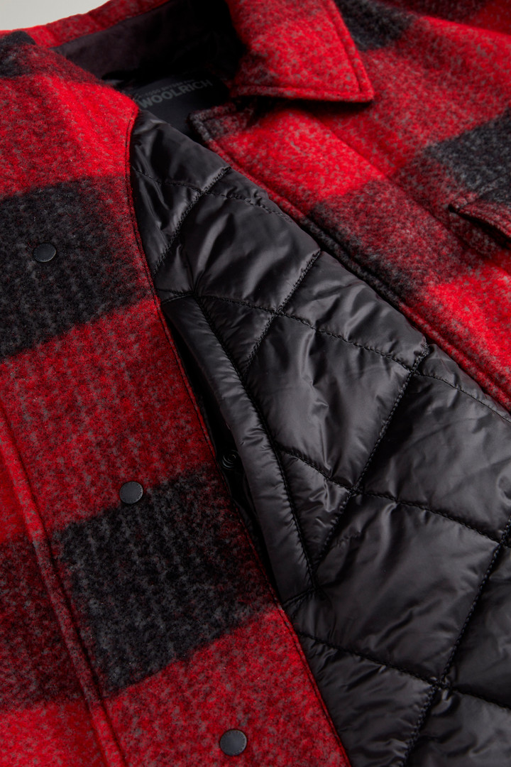 Overshirt in Italian Wool Blend with Checked Pattern by Todd Snyder Red photo 9 | Woolrich