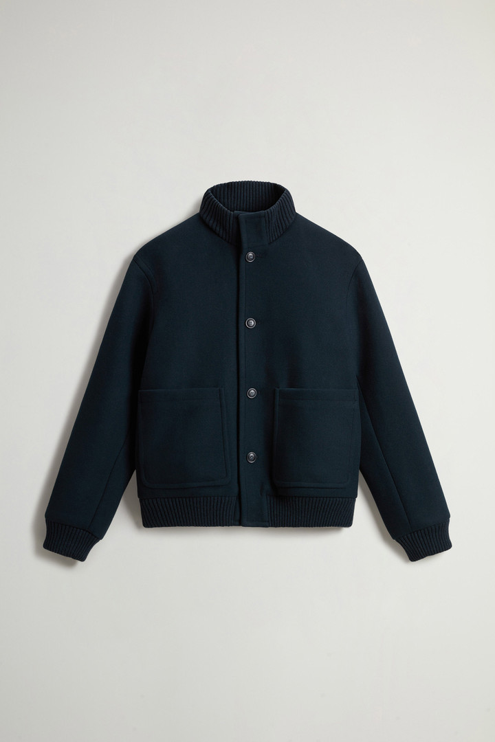 Bomber Jacket in Melton Virgin Wool Blend Blue photo 5 | Woolrich