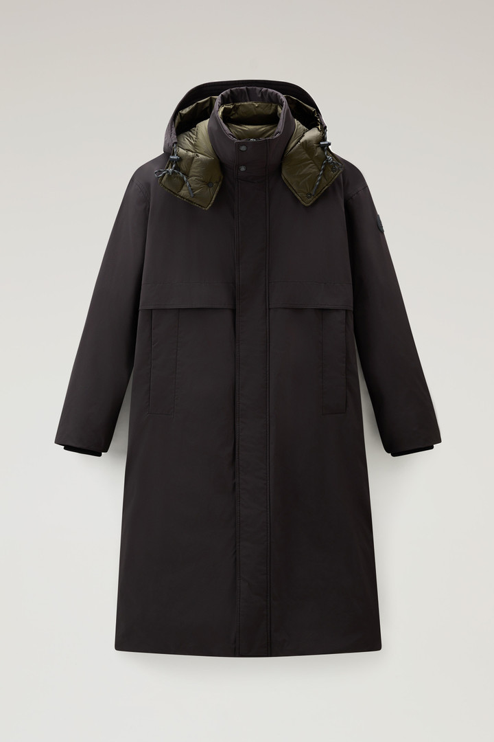 Long Coat in Stretch Nylon with Detachable Hood Black photo 1 | Woolrich