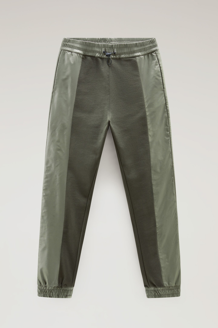 Jogger Pants in Pure Cotton and Ripstop nylon Green photo 3 | Woolrich