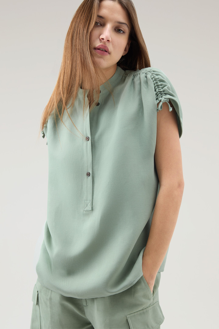 Blusa in misto lino Verde photo 4 | Woolrich