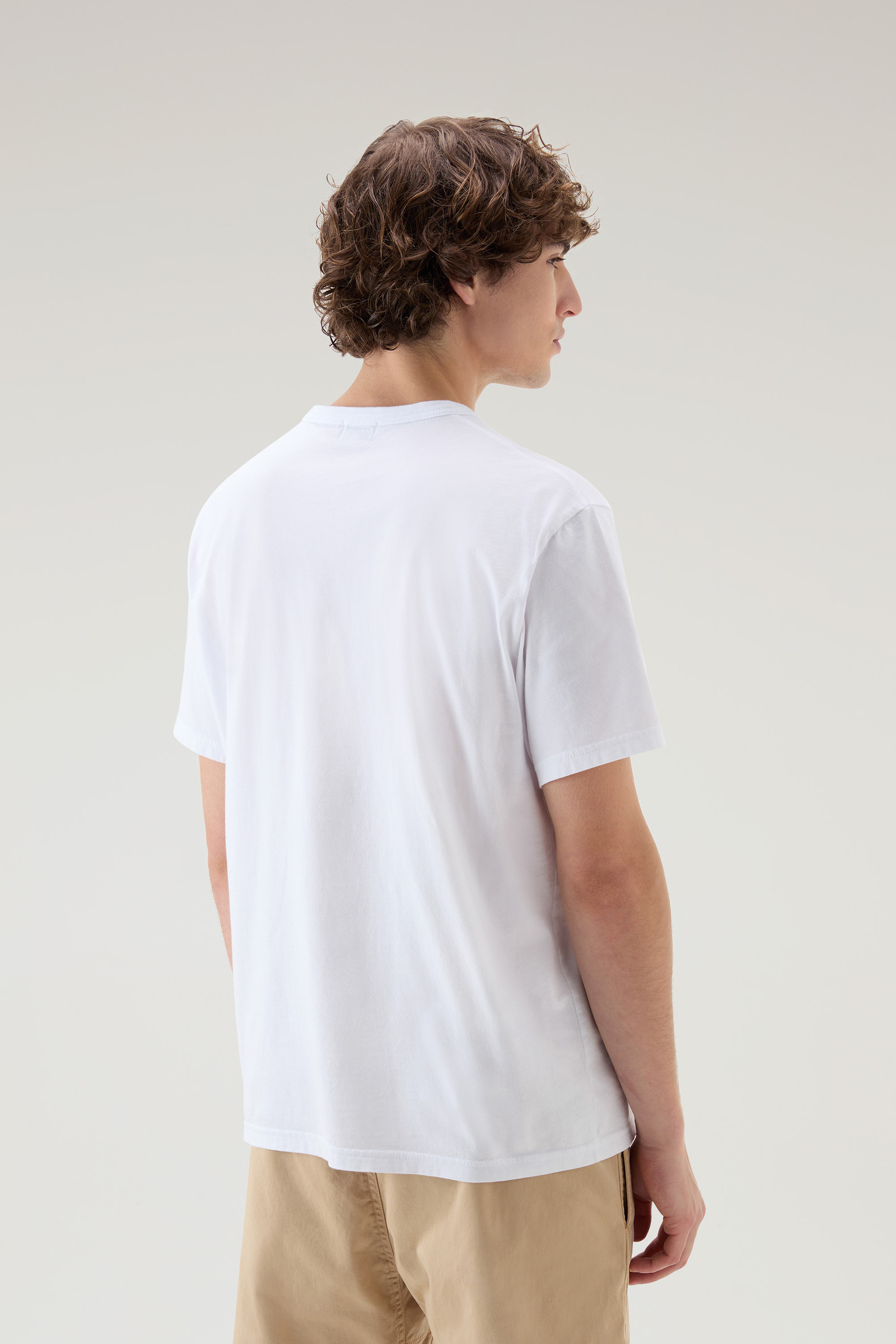 T-shirt in puro cotone con logo camouflage bianco photo 3 | Woolrich