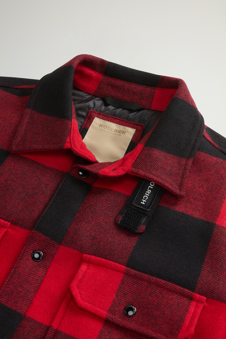 Alaskan Padded Overshirt in Checked Italian Wool Blend Red photo 6 | Woolrich